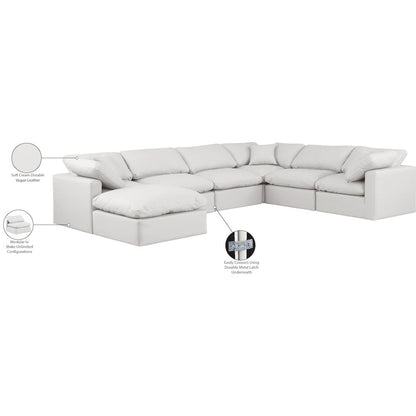 Indulge Cream Vegan Leather Modular Sectional