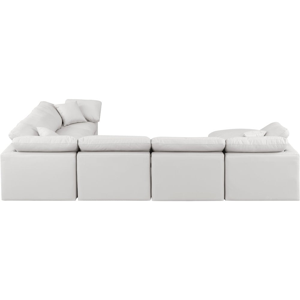 Indulge Cream Vegan Leather Modular Sectional