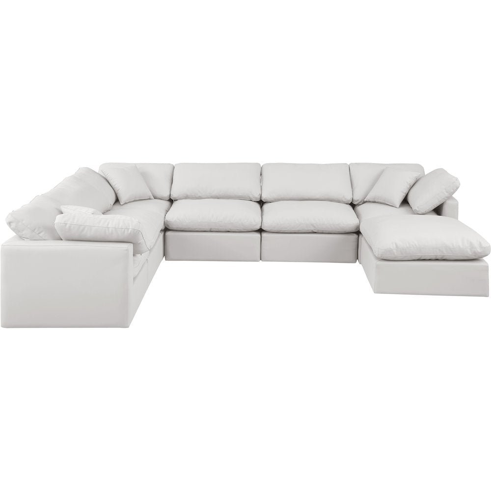 Indulge Cream Vegan Leather Modular Sectional