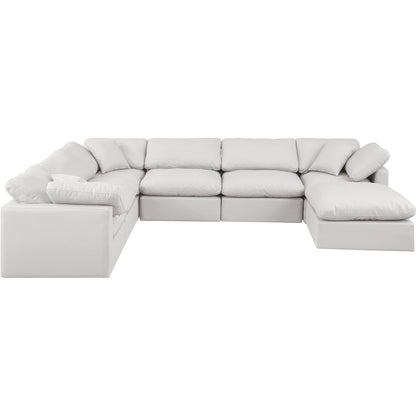 Indulge Cream Vegan Leather Modular Sectional