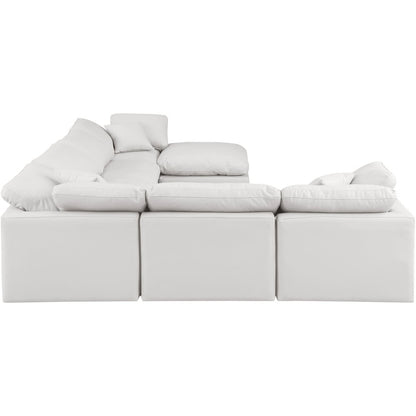 Indulge Cream Vegan Leather Modular Sectional