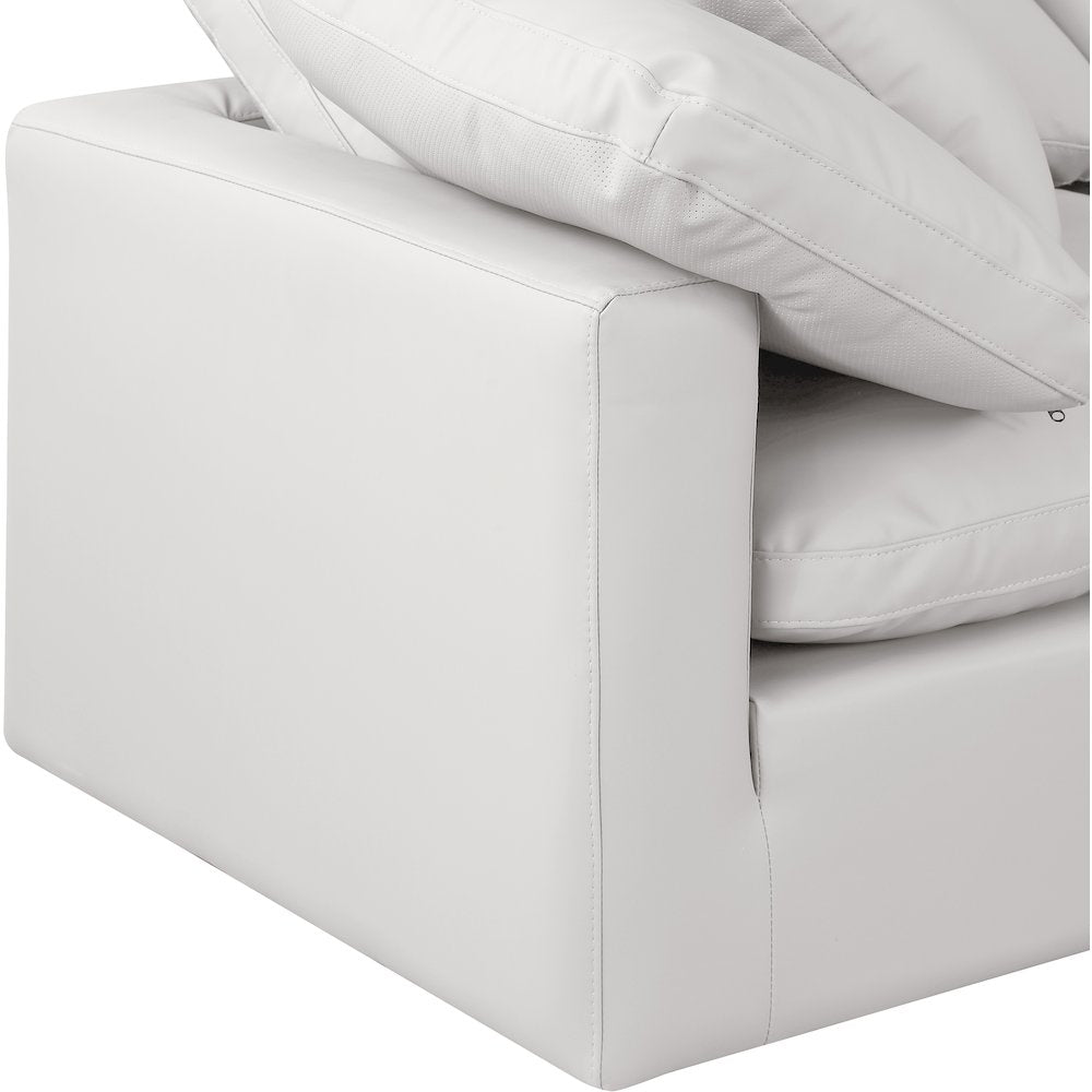 Indulge Cream Vegan Leather Modular Sectional