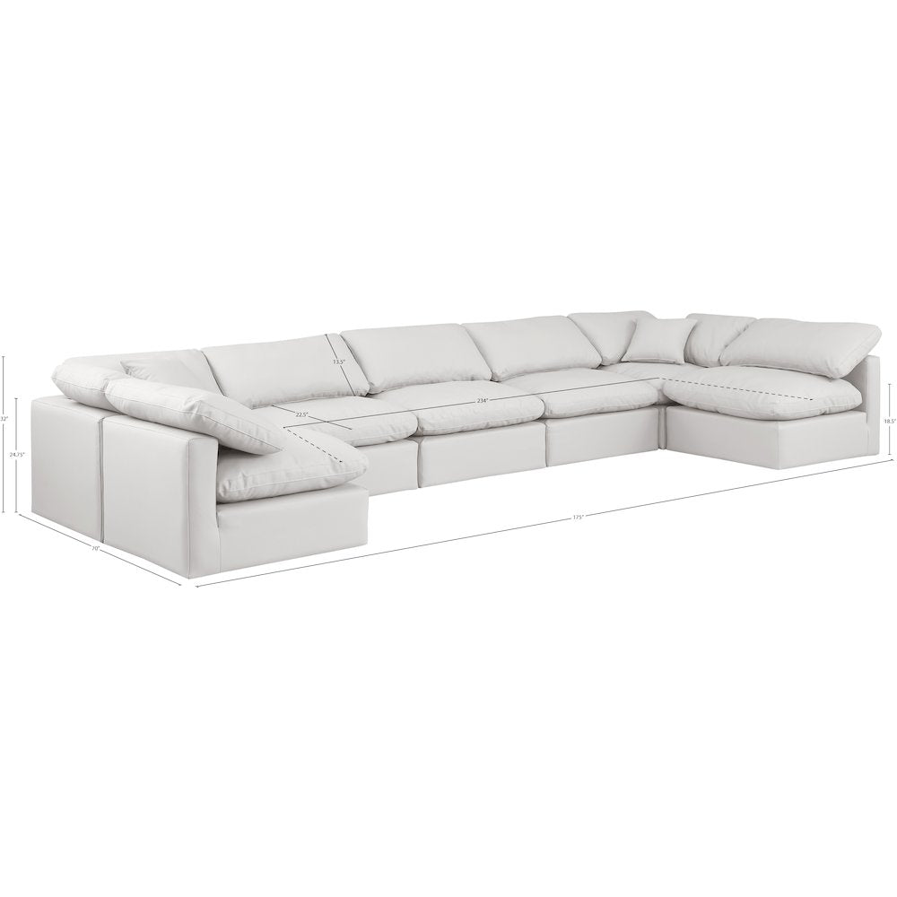 Indulge Cream Vegan Leather Modular Sectional