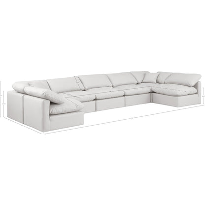 Indulge Cream Vegan Leather Modular Sectional