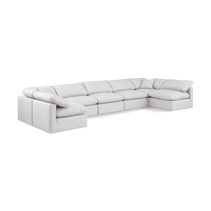 Indulge Cream Vegan Leather Modular Sectional
