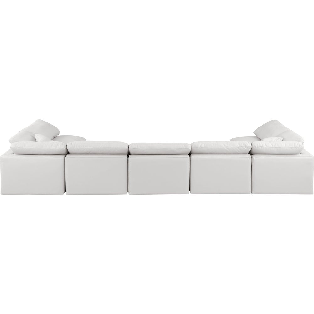 Indulge Cream Vegan Leather Modular Sectional