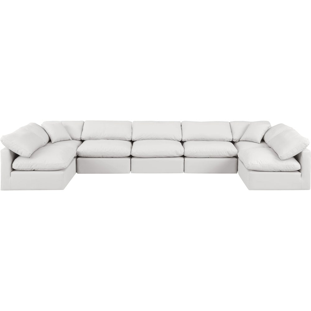 Indulge Cream Vegan Leather Modular Sectional