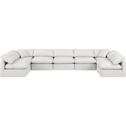 Indulge Cream Vegan Leather Modular Sectional