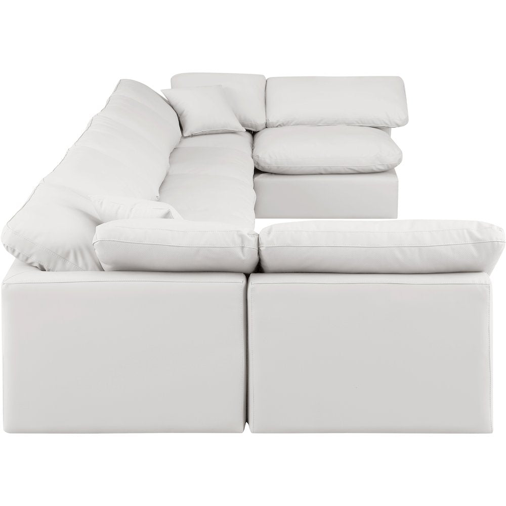 Indulge Cream Vegan Leather Modular Sectional