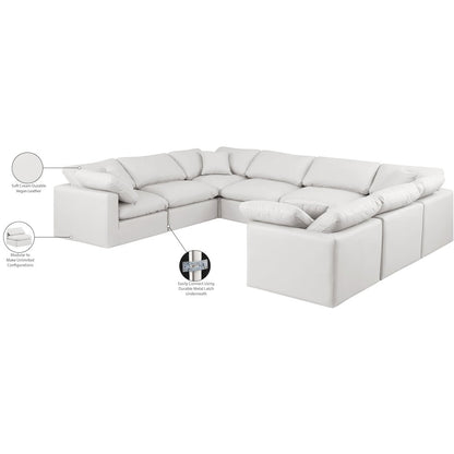 Indulge Cream Vegan Leather Modular Sectional