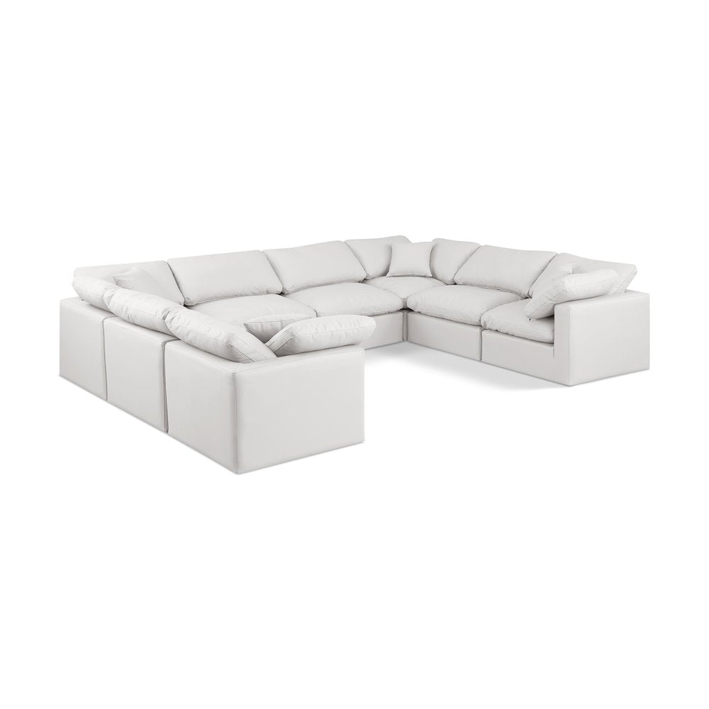 Indulge Cream Vegan Leather Modular Sectional