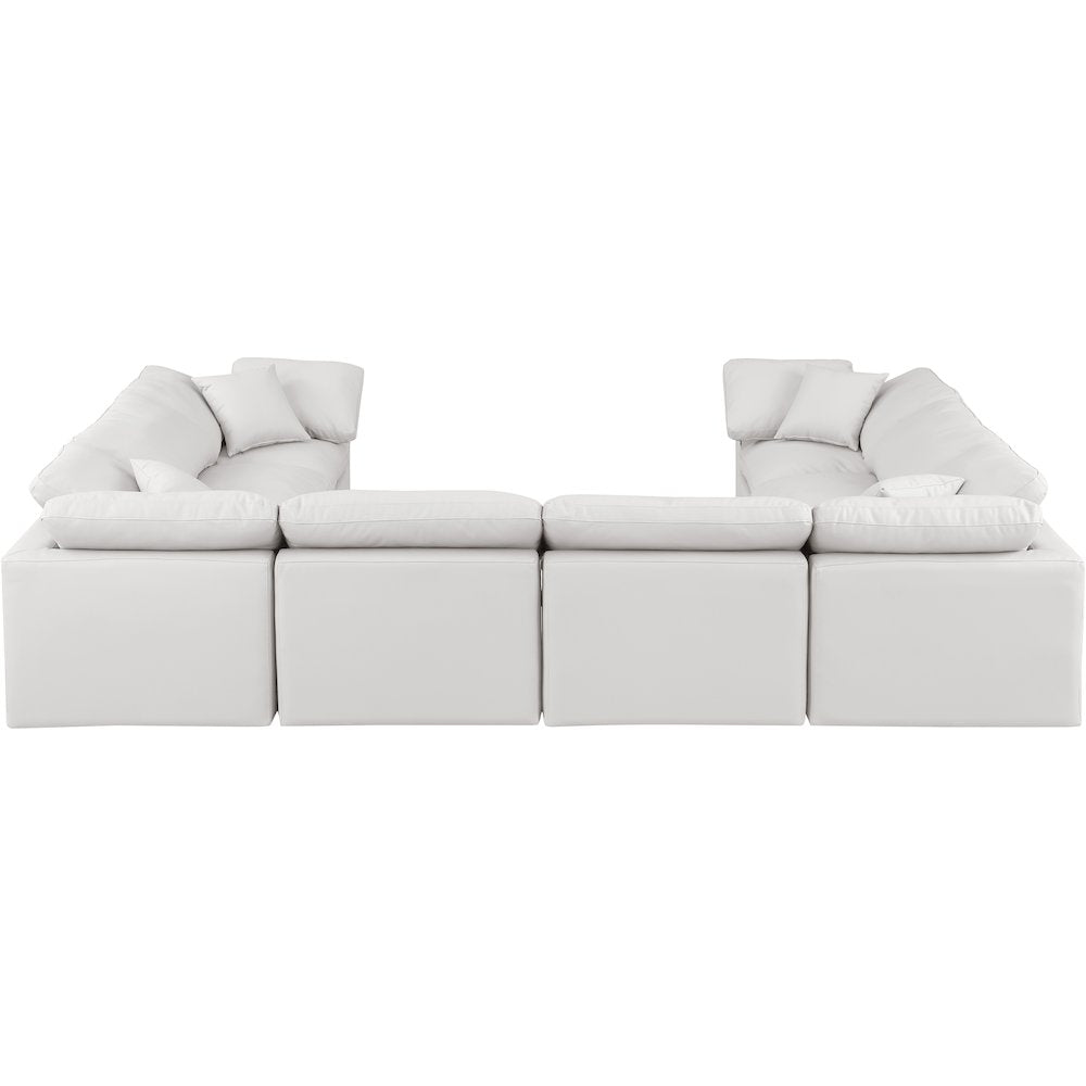 Indulge Cream Vegan Leather Modular Sectional