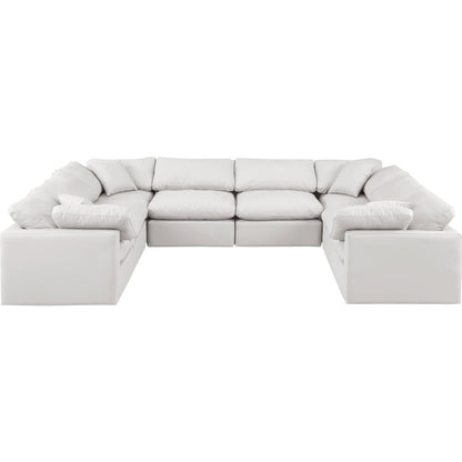 Indulge Cream Vegan Leather Modular Sectional