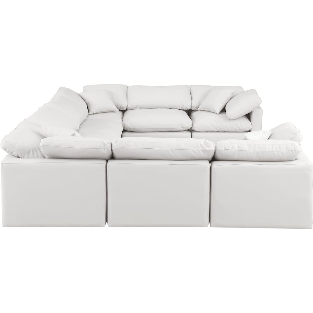 Indulge Cream Vegan Leather Modular Sectional