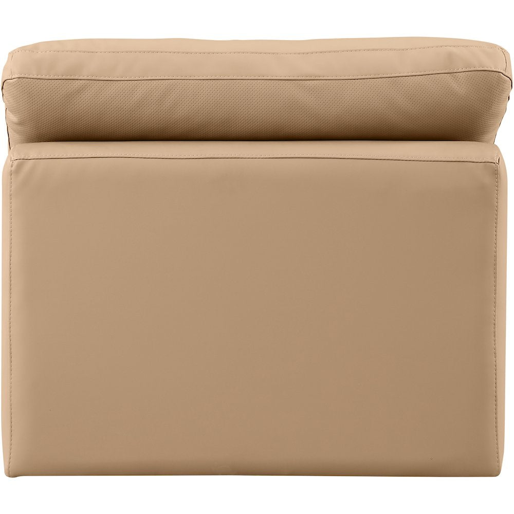 Indulge Tan Vegan Leather Armless Chair