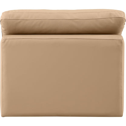 Indulge Tan Vegan Leather Armless Chair