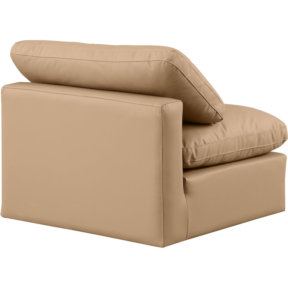 Indulge Tan Vegan Leather Armless Chair