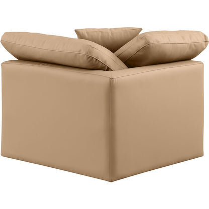 Indulge Tan Vegan Leather Corner Chair