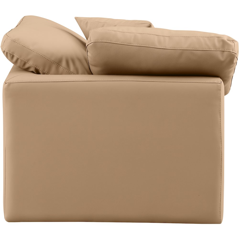 Indulge Tan Vegan Leather Corner Chair
