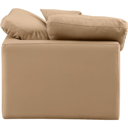 Indulge Tan Vegan Leather Corner Chair