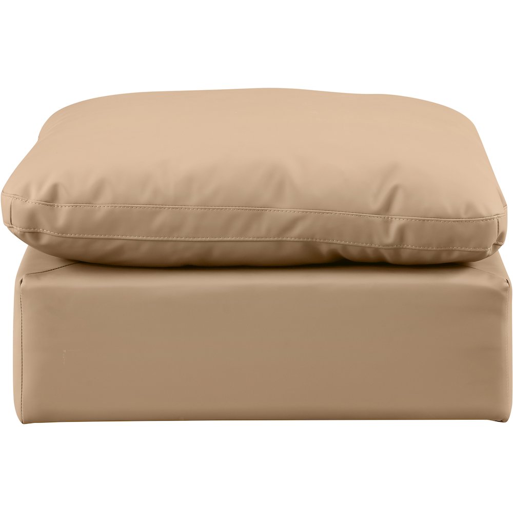 Indulge Tan Vegan Leather Ottoman