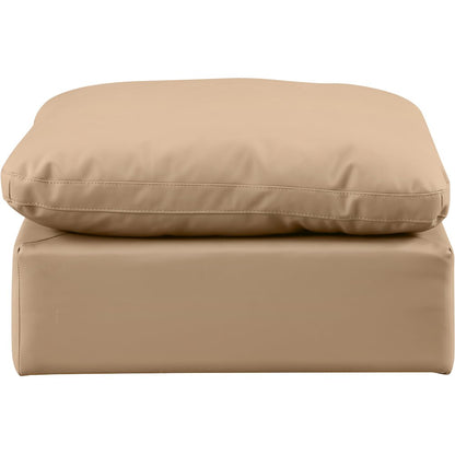 Indulge Tan Vegan Leather Ottoman