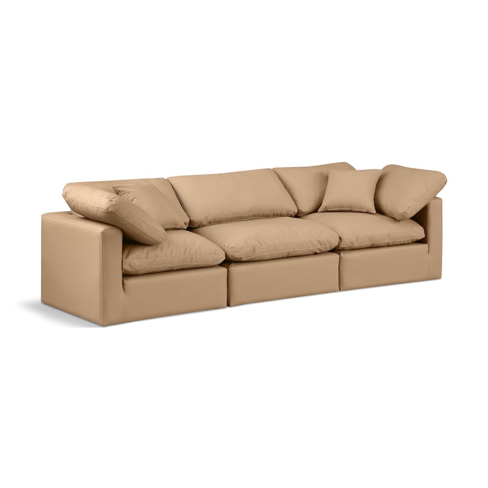 Indulge Tan Vegan Leather Modular Sofa
