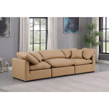 Indulge Tan Vegan Leather Modular Sofa