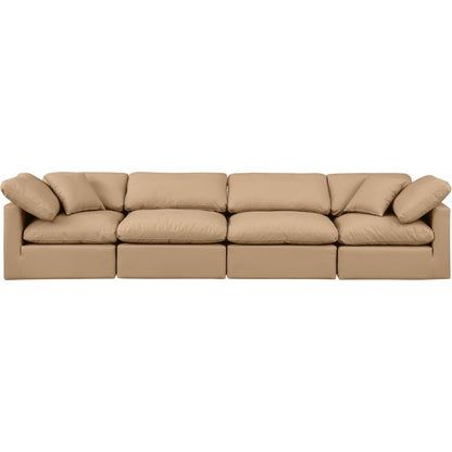 Indulge Tan Vegan Leather Modular Sofa