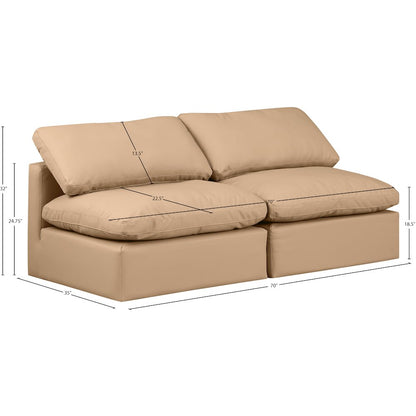 Indulge Tan Vegan Leather Modular Sofa
