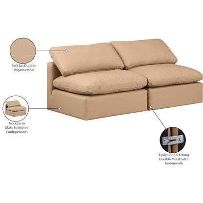 Indulge Tan Vegan Leather Modular Sofa