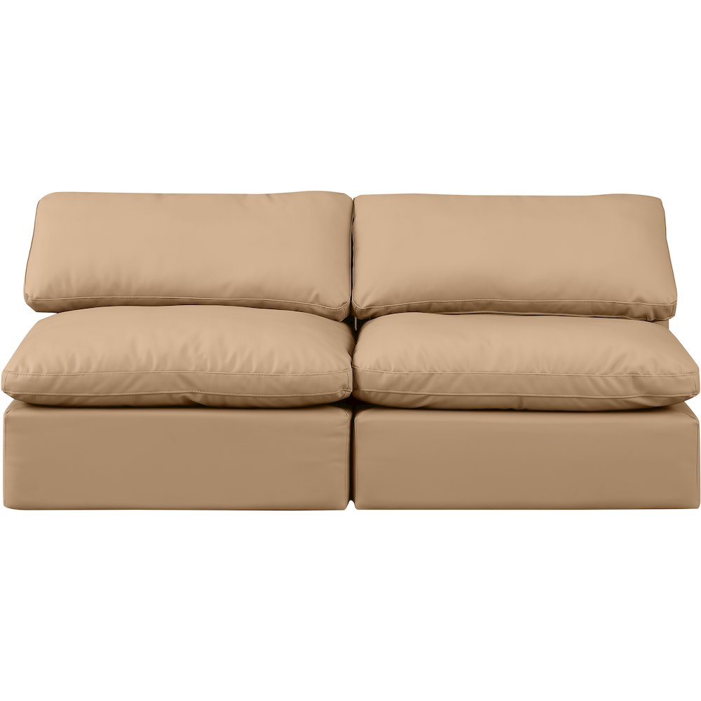 Indulge Tan Vegan Leather Modular Sofa