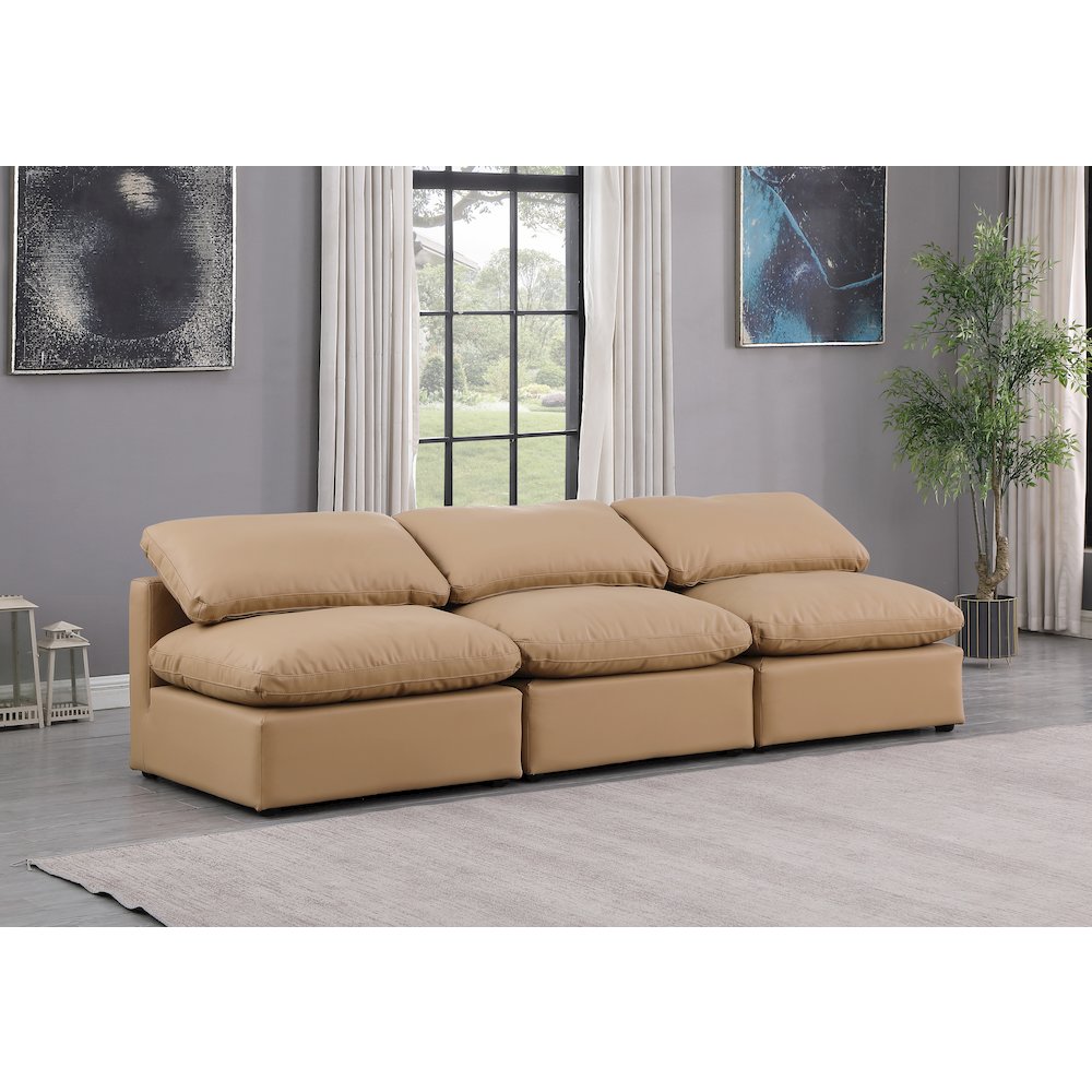 Indulge Tan Vegan Leather Modular Sofa