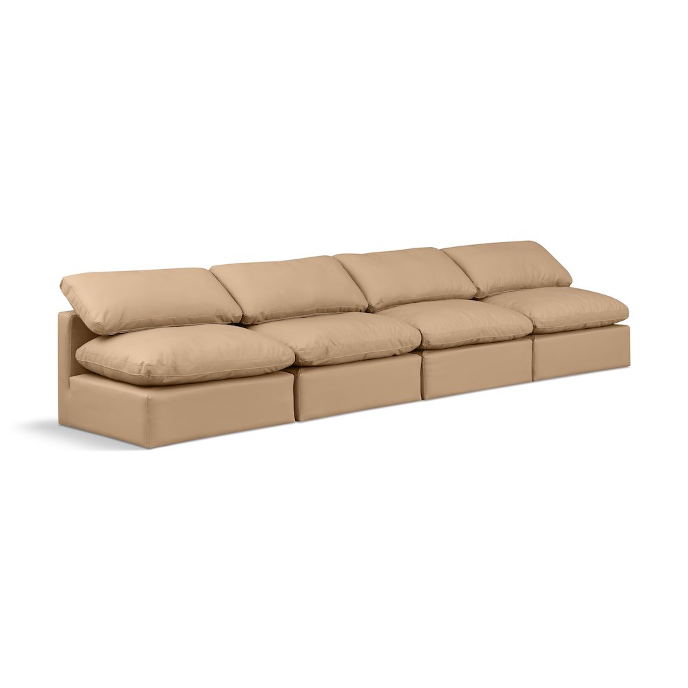 Indulge Tan Vegan Leather Modular Sofa