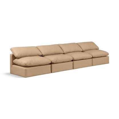 Indulge Tan Vegan Leather Modular Sofa