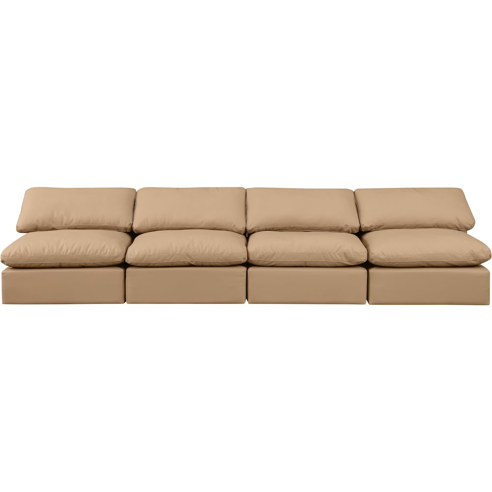 Indulge Tan Vegan Leather Modular Sofa