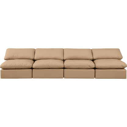 Indulge Tan Vegan Leather Modular Sofa