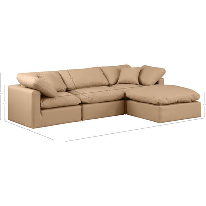 Indulge Tan Vegan Leather Modular Sectional