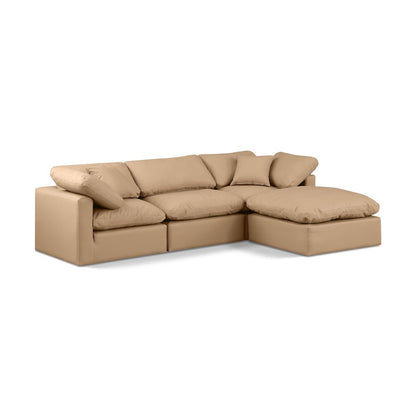 Indulge Tan Vegan Leather Modular Sectional