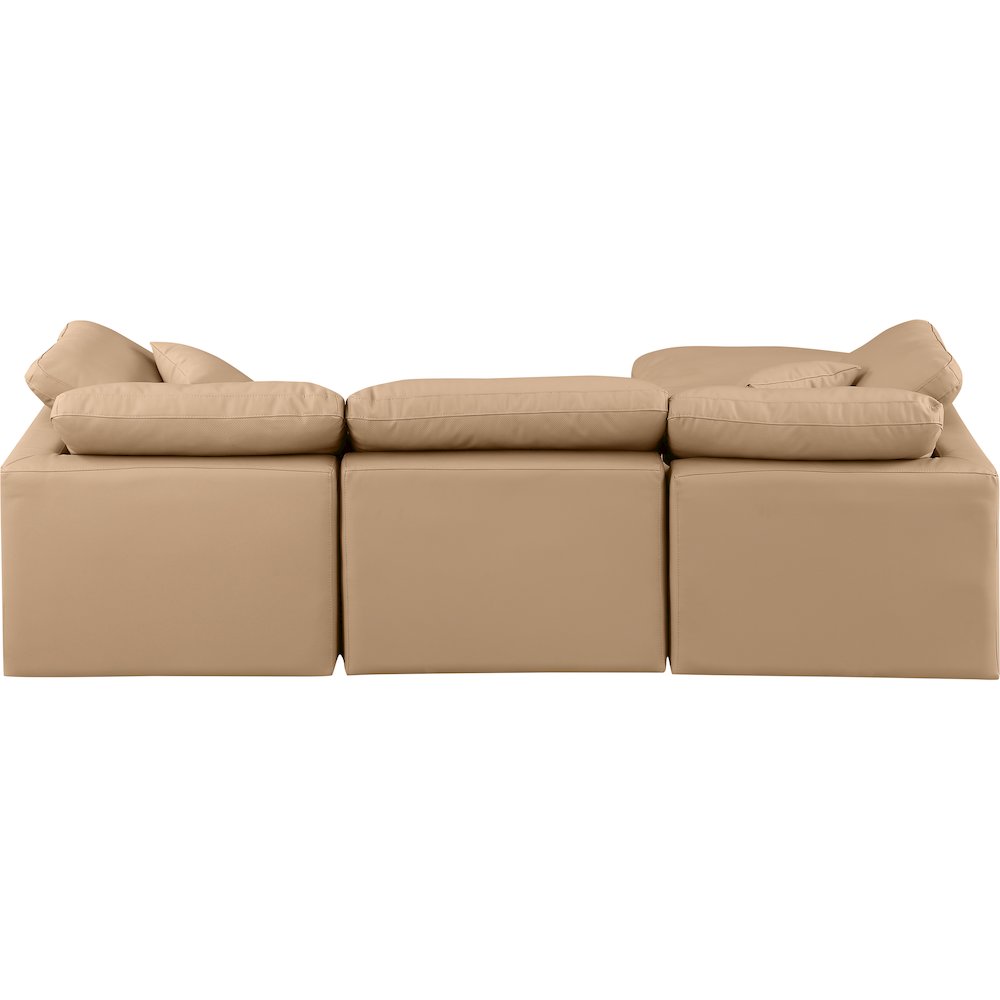 Indulge Tan Vegan Leather Modular Sectional