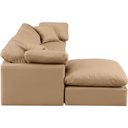 Indulge Tan Vegan Leather Modular Sectional