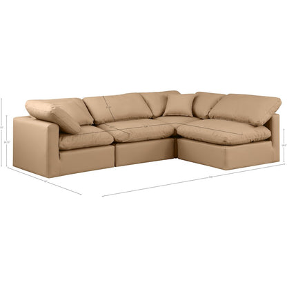 Indulge Tan Vegan Leather Modular Sectional