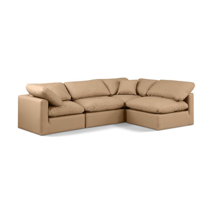 Indulge Tan Vegan Leather Modular Sectional