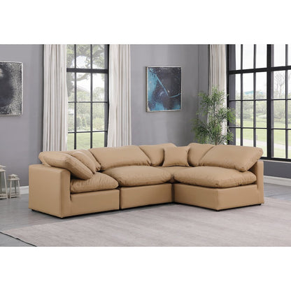 Indulge Tan Vegan Leather Modular Sectional