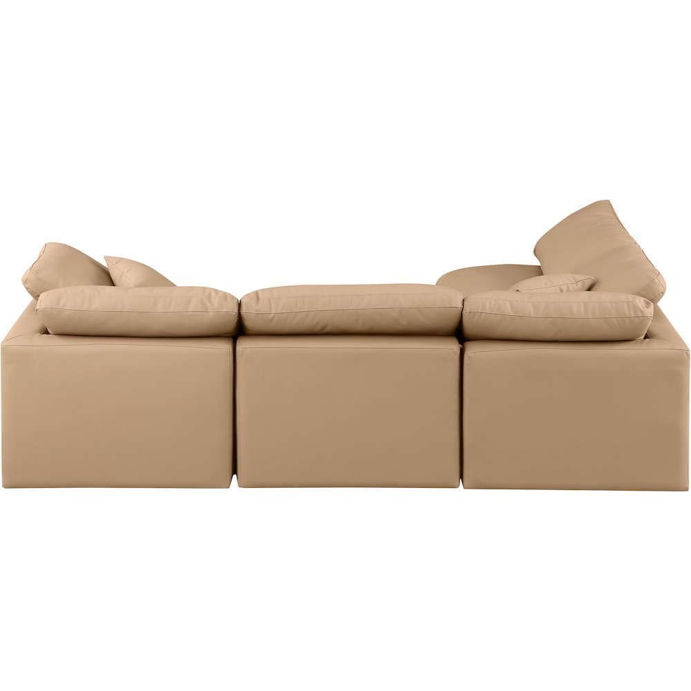 Indulge Tan Vegan Leather Modular Sectional