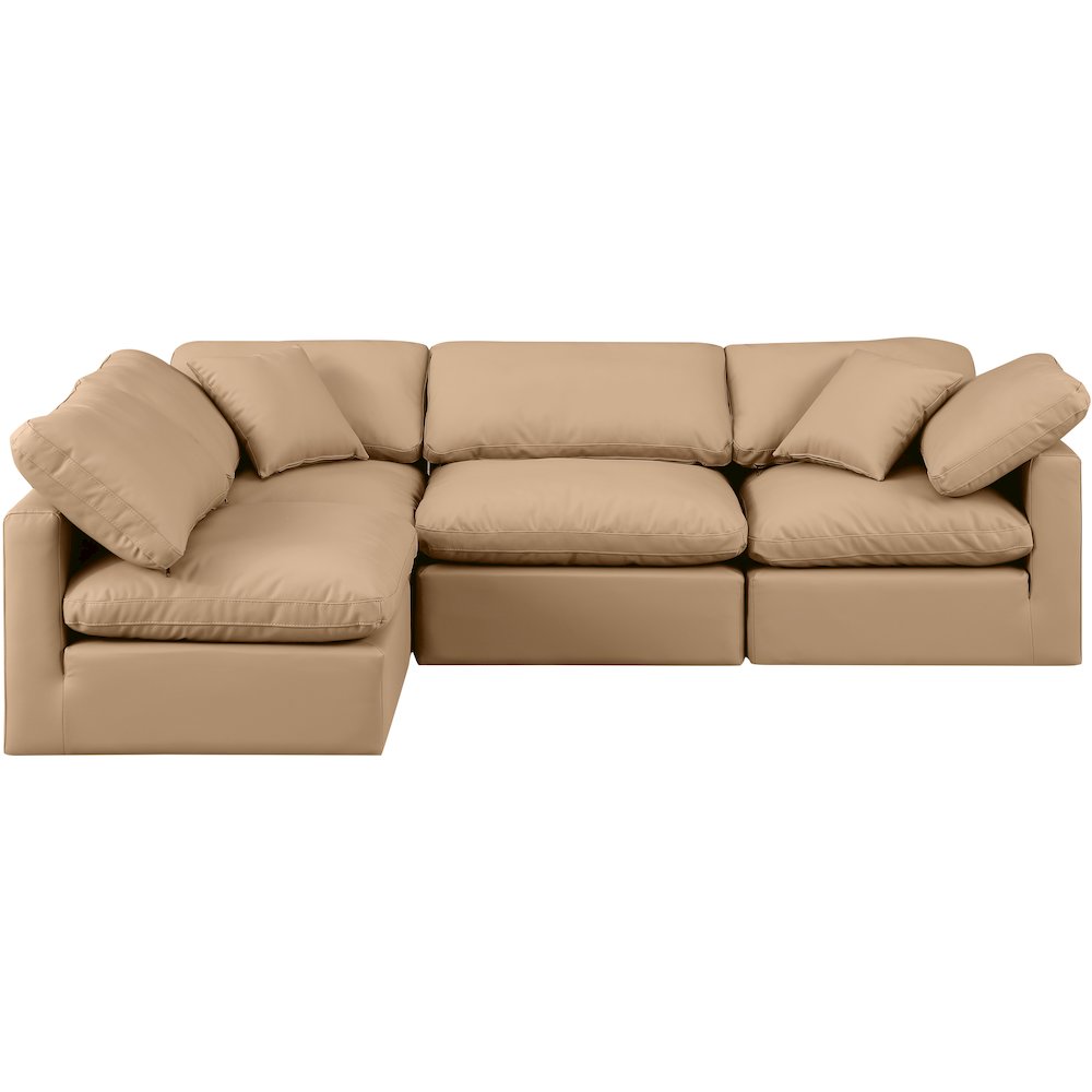 Indulge Tan Vegan Leather Modular Sectional
