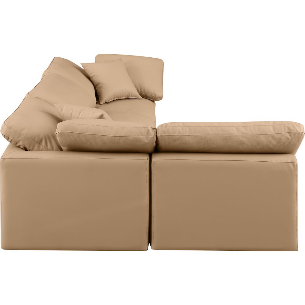 Indulge Tan Vegan Leather Modular Sectional