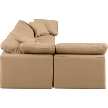 Indulge Tan Vegan Leather Modular Sectional