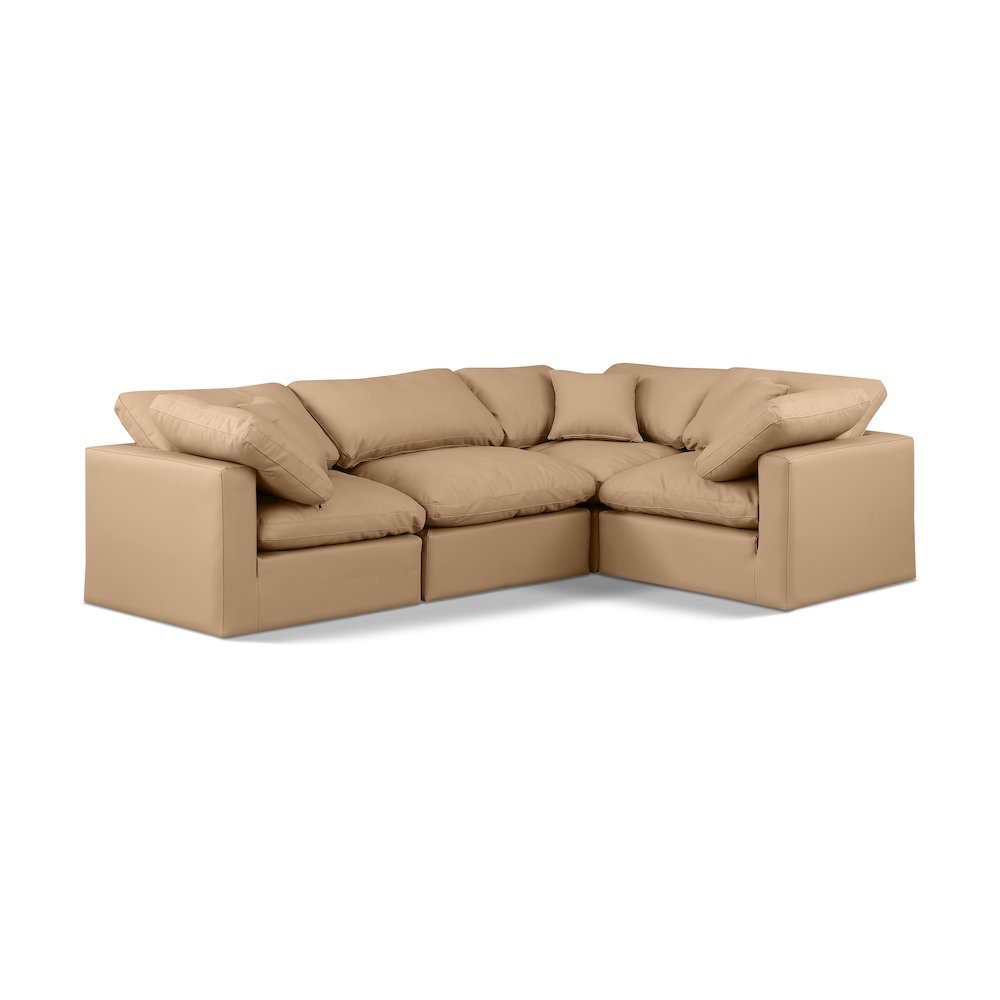 Indulge Tan Vegan Leather Modular Sectional