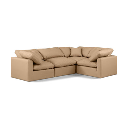 Indulge Tan Vegan Leather Modular Sectional